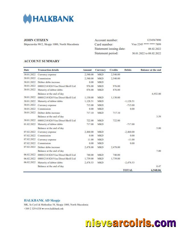 Macedonia Halkbank ban statement xls